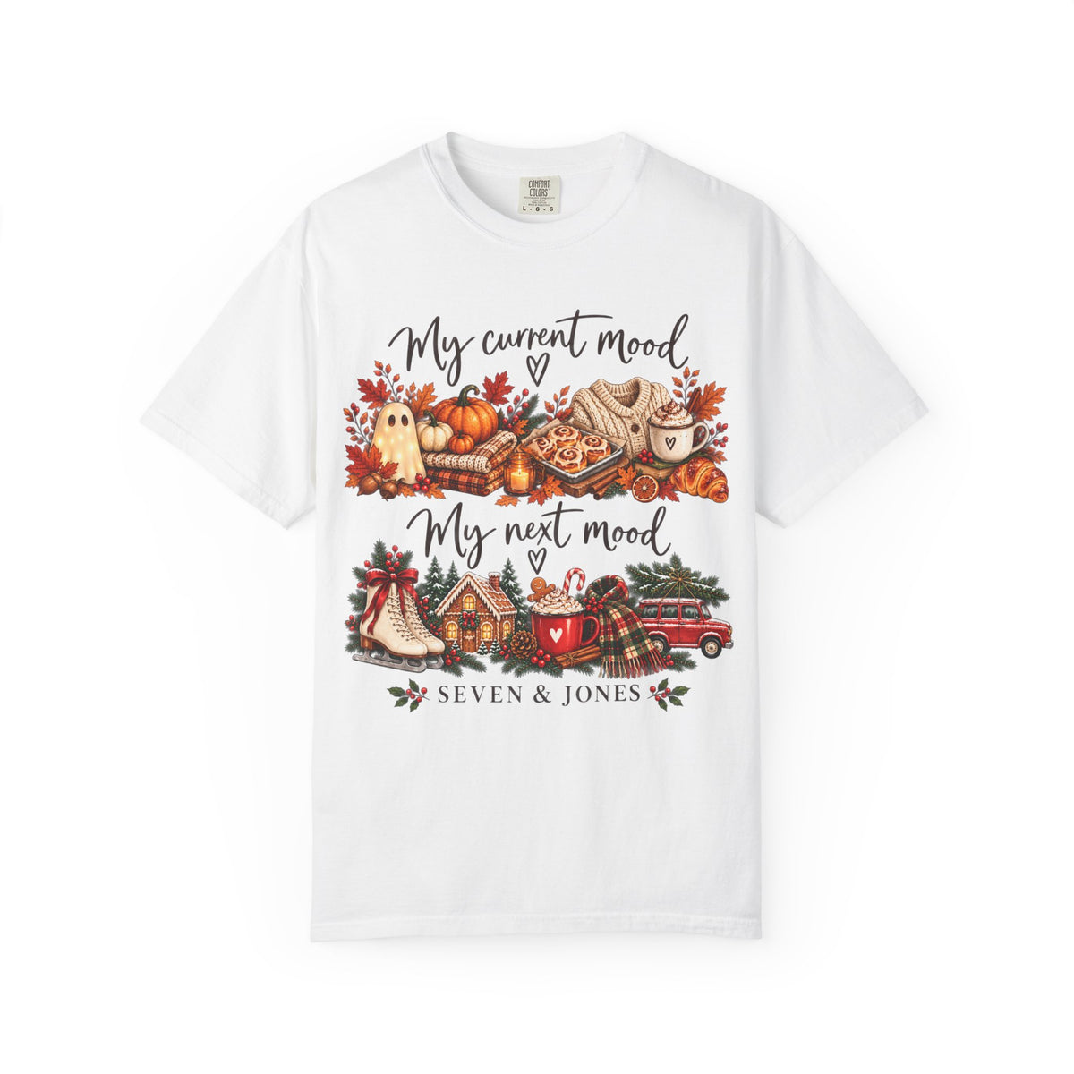 Fall to Christmas Mood Graphic Tee | Cute Holiday T-Shirt | Seven & Jones