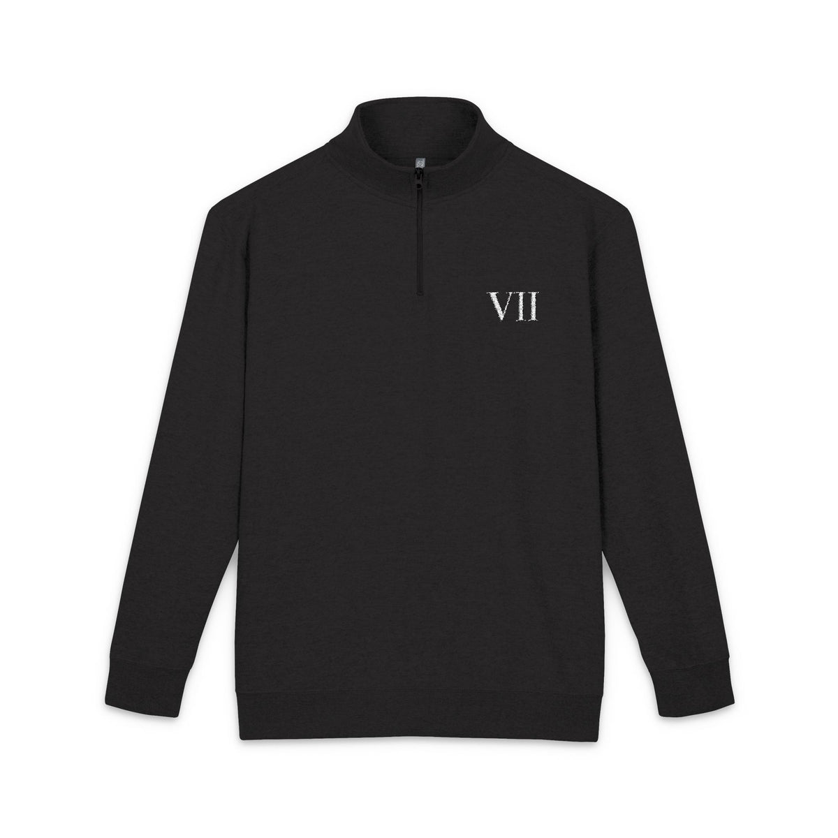 VII Collection Embroidered Fleece Quarter-Zip Pullover