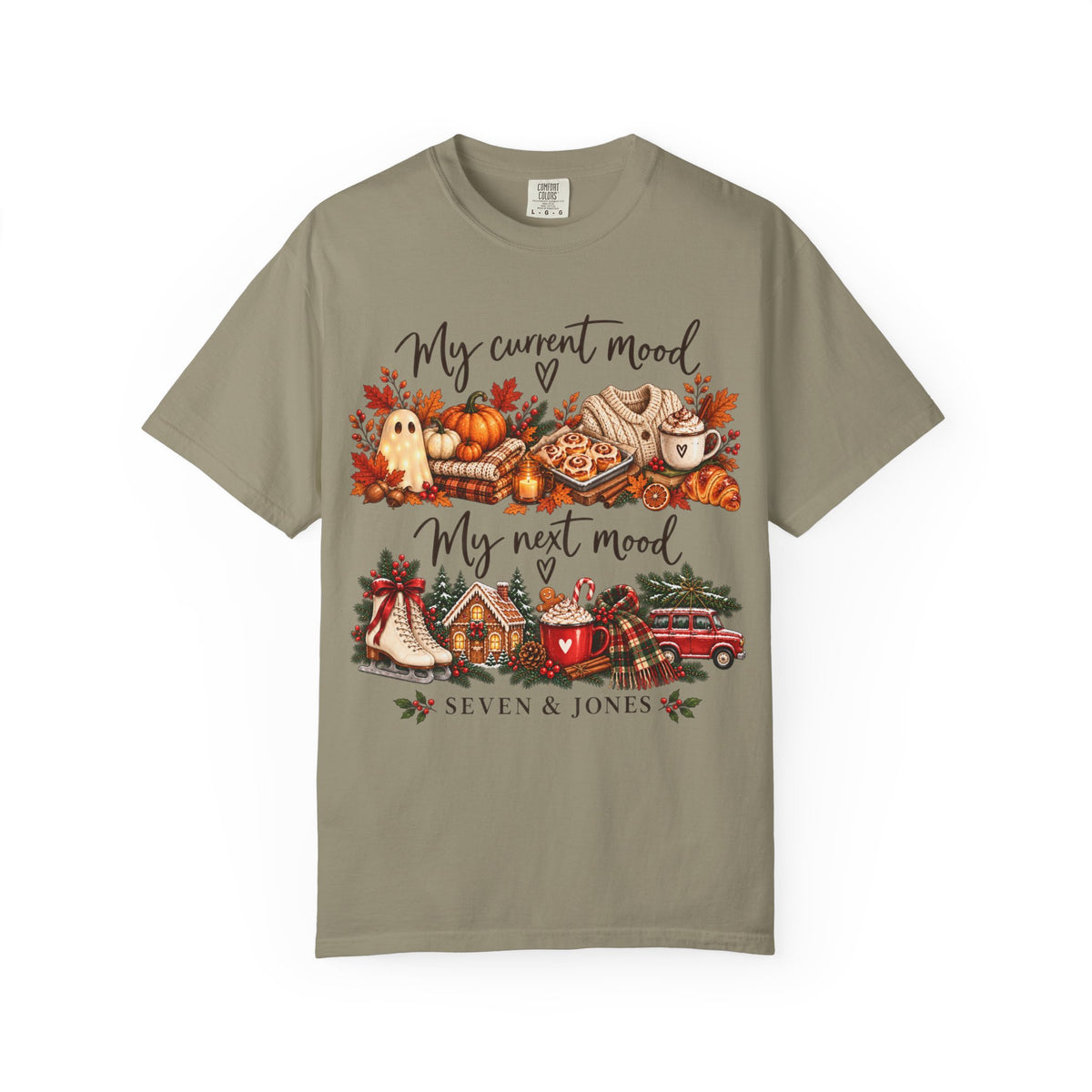 Fall to Christmas Mood Graphic Tee | Cute Holiday T-Shirt | Seven & Jones