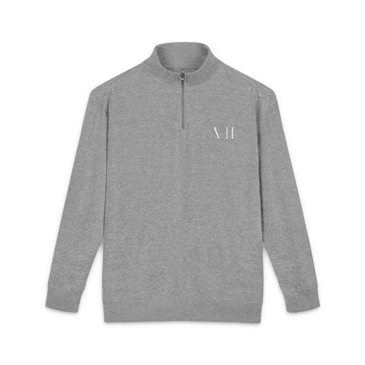 VII Collection Embroidered Fleece Quarter-Zip Pullover