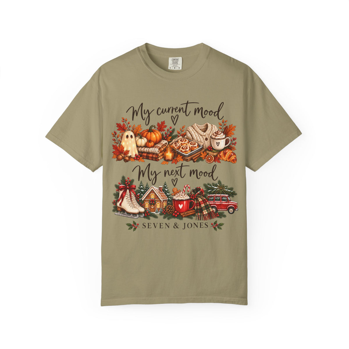 Fall to Christmas Mood Graphic Tee | Cute Holiday T-Shirt | Seven & Jones