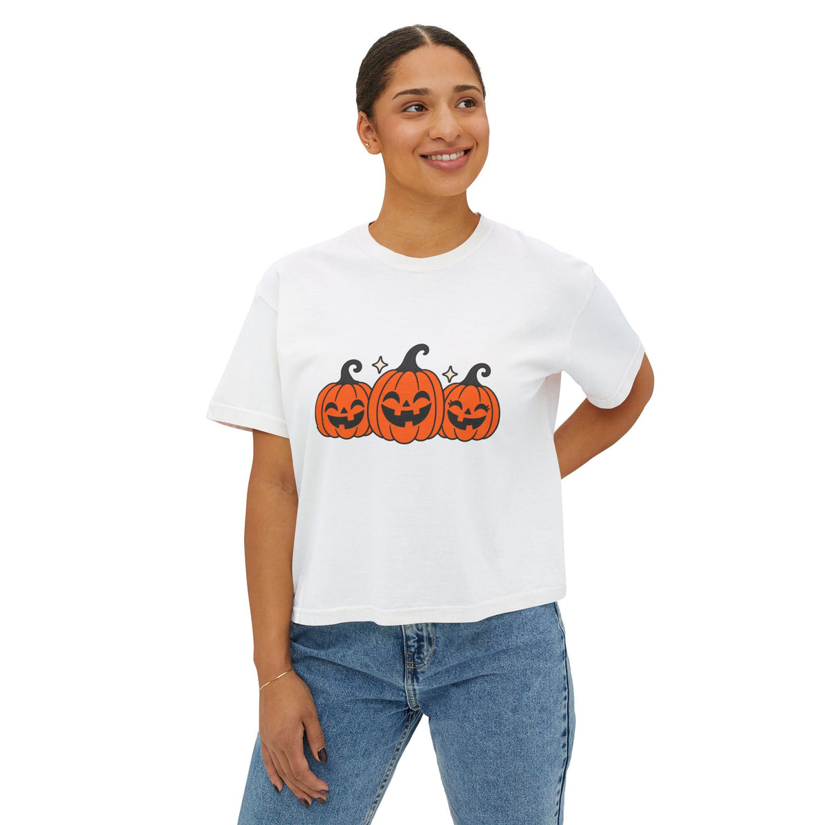 Pumpkin Trio Halloween Women’s Boxy Tee