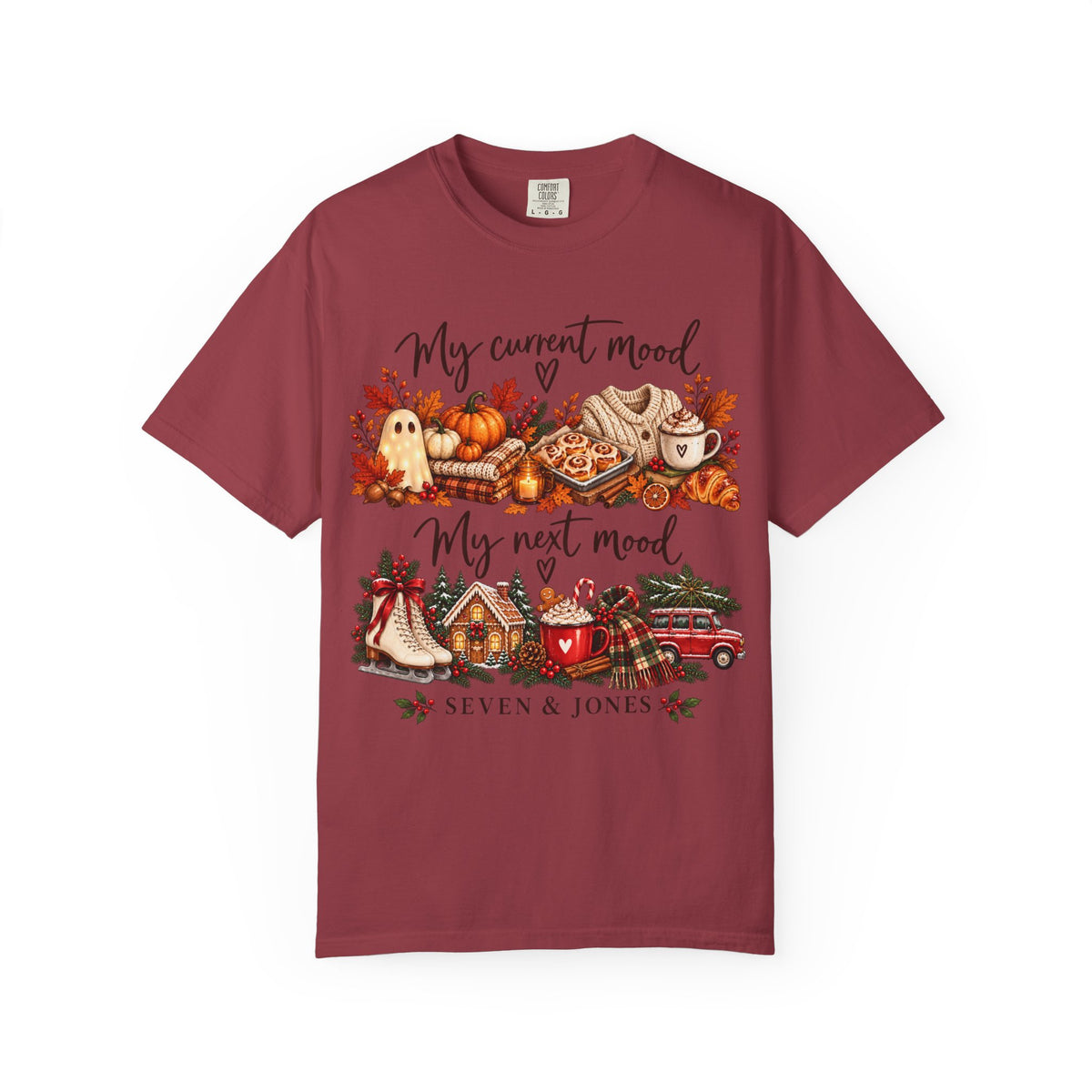 Fall to Christmas Mood Graphic Tee | Cute Holiday T-Shirt | Seven & Jones