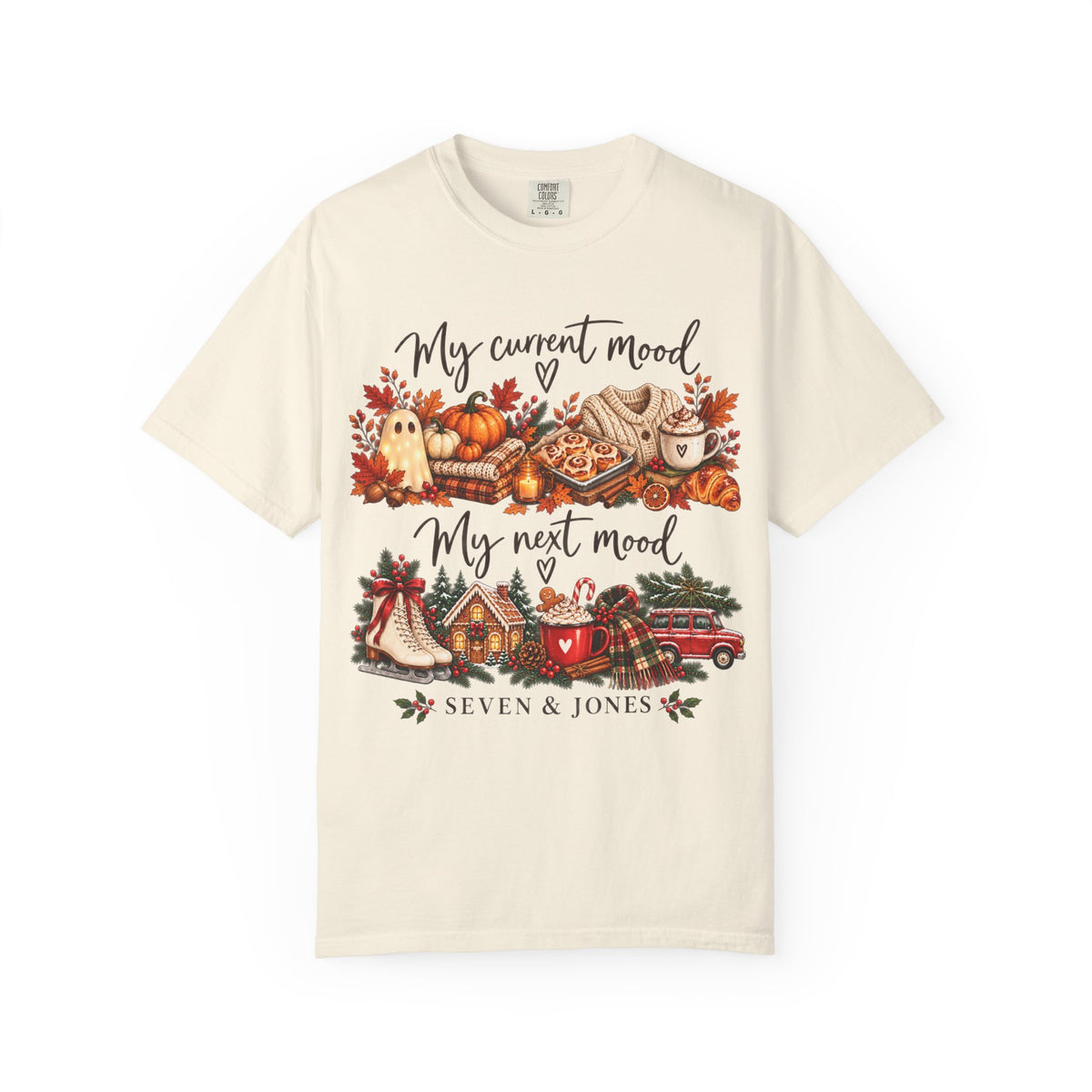 Fall to Christmas Mood Graphic Tee | Cute Holiday T-Shirt | Seven & Jones
