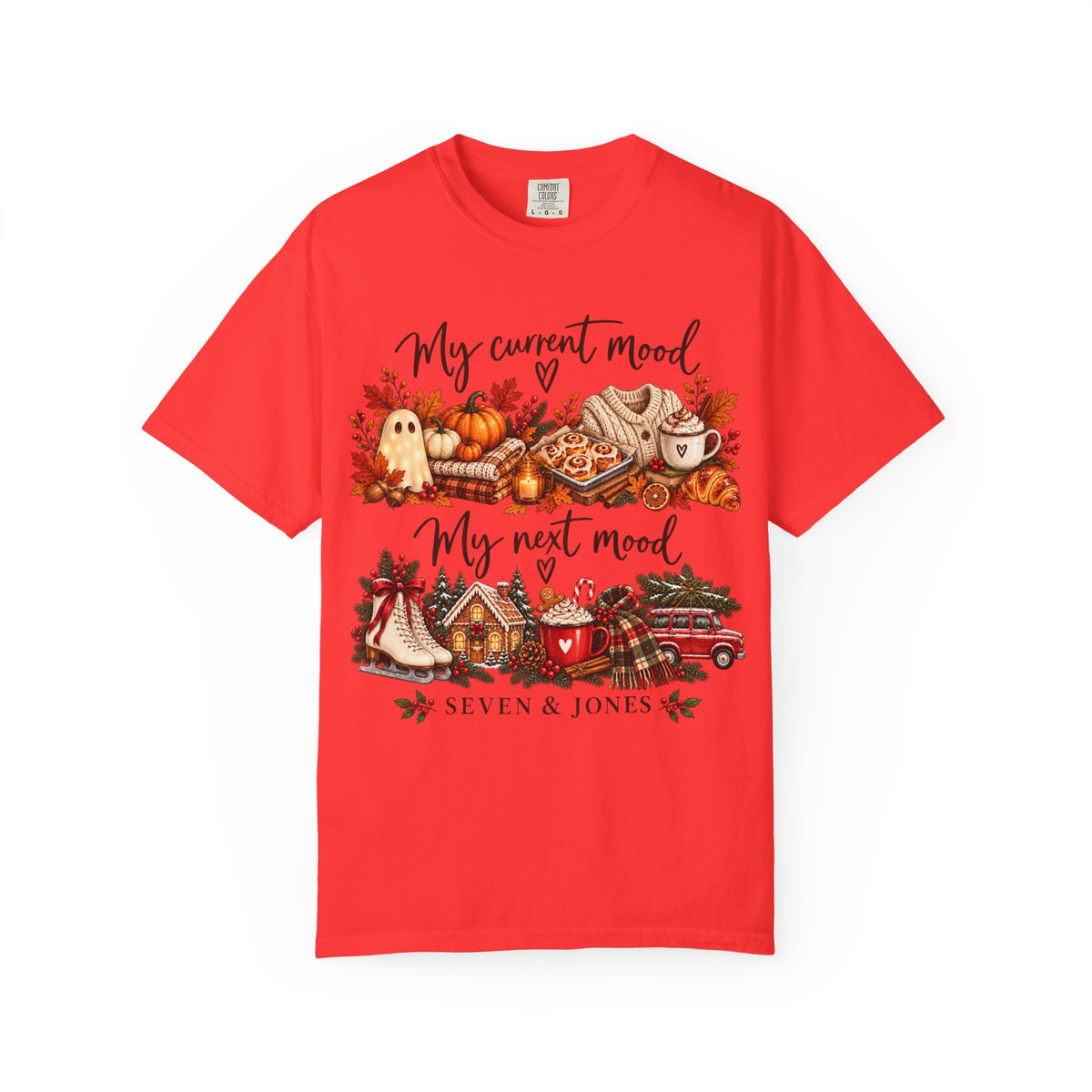 Fall to Christmas Mood Graphic Tee | Cute Holiday T-Shirt | Seven & Jones