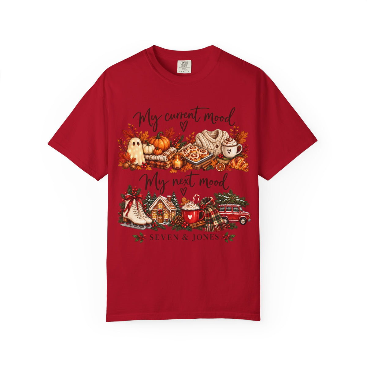 Fall to Christmas Mood Graphic Tee | Cute Holiday T-Shirt | Seven & Jones