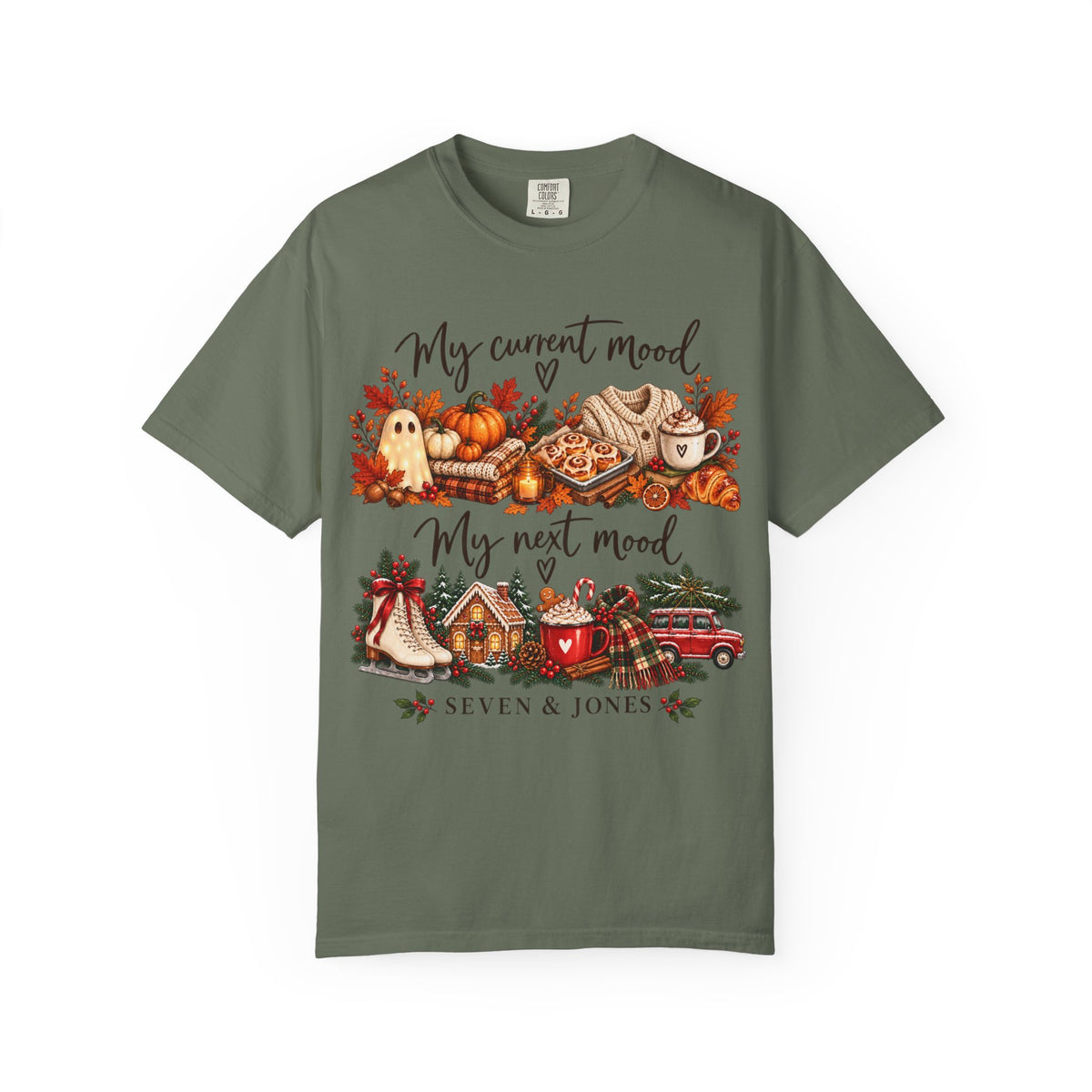 Fall to Christmas Mood Graphic Tee | Cute Holiday T-Shirt | Seven & Jones