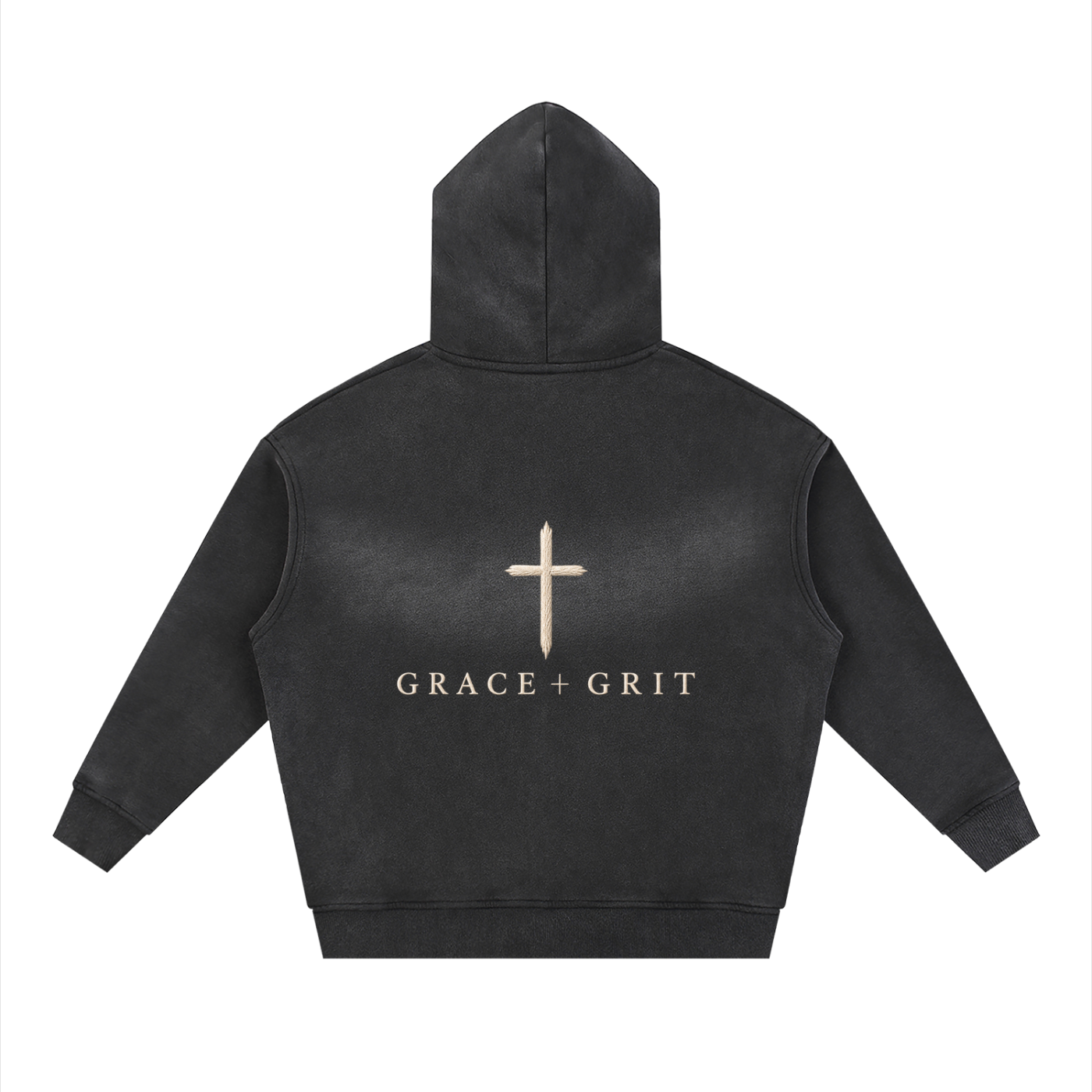 I Collection Sunfade Cross Two-Way Zip Hoodie