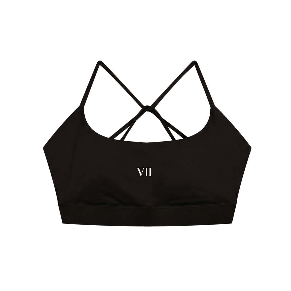 VII Collection Strappy Criss Cross Sports Bra | Seven & Jones Active