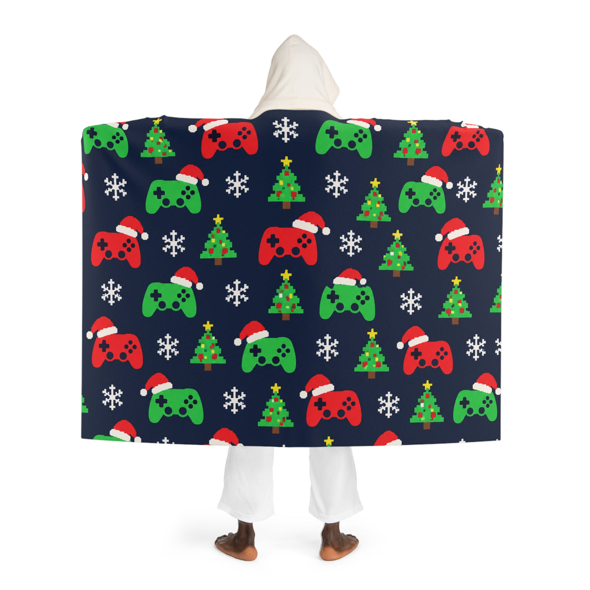 Christmas Gamer Hooded Sherpa Fleece Blanket | X Collection
